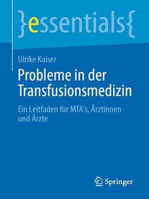 cover image of Probleme in der Transfusionsmedizin